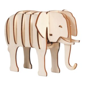 Olifant 3D puzzel en bouwpakket van hout