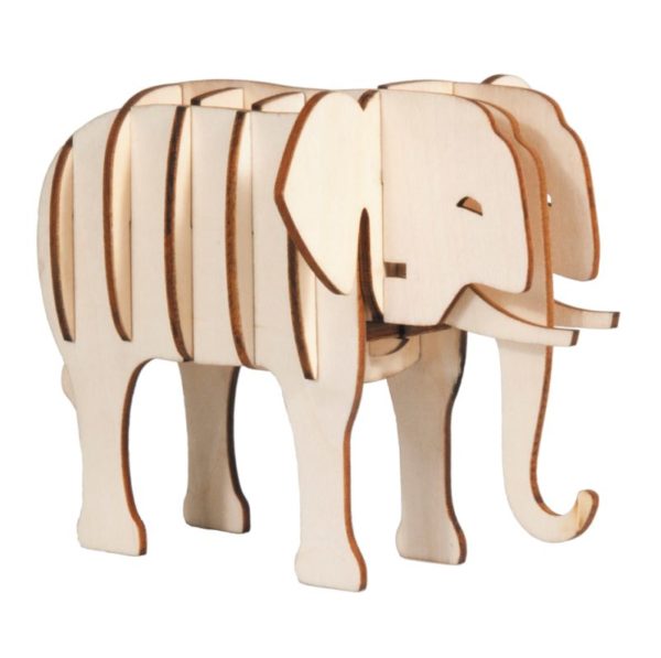 Olifant 3D puzzel en bouwpakket van hout