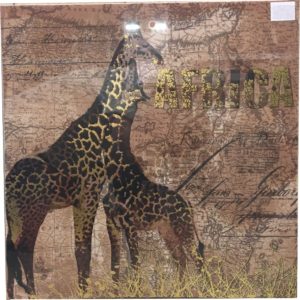 Kunstwerk giraffen Afrika - canvas 50x50 cm