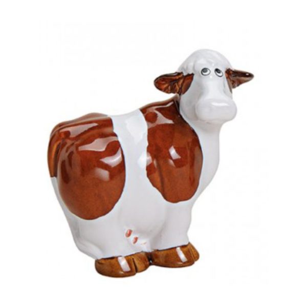 Keramisch Beeldje Koe - roodbruin