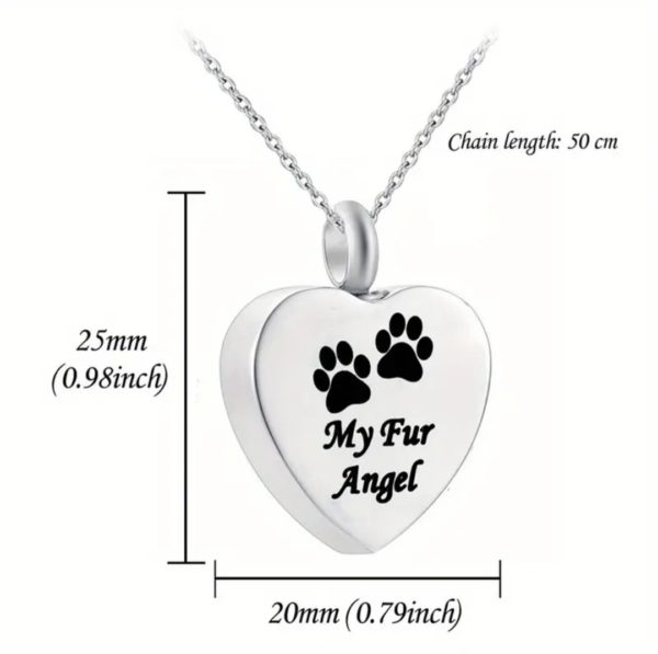 ashanger rvs hart met inscriptie my fur angel