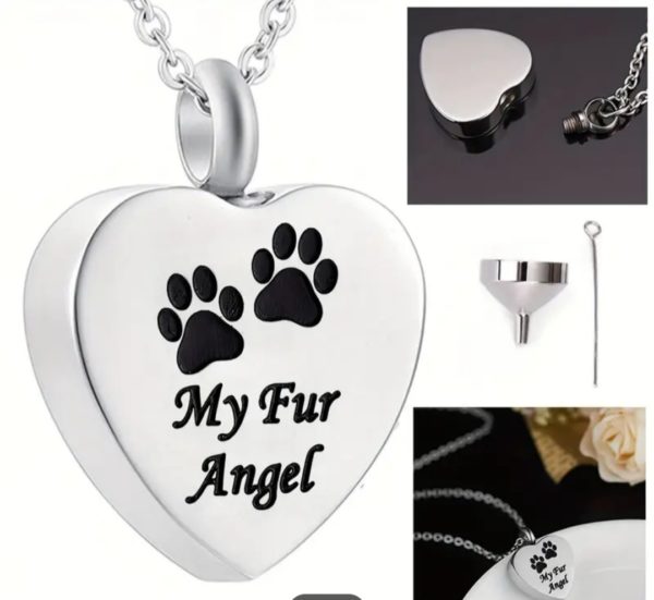 ashanger rvs hart met inscriptie my fur angel