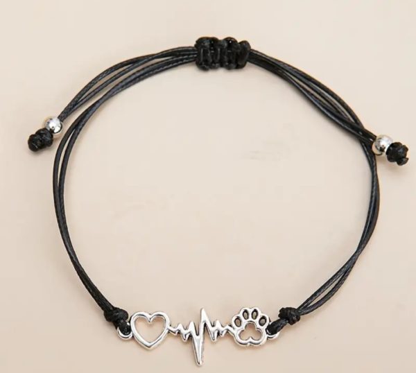 armband liefde en heartbeat voor de hond, goudkleurig