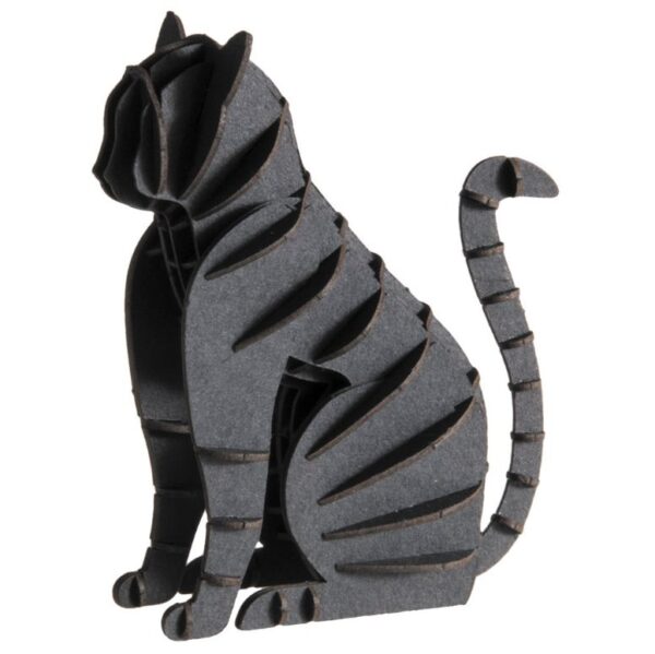 3d puzzel kat zwart van karton 9 cm hoog