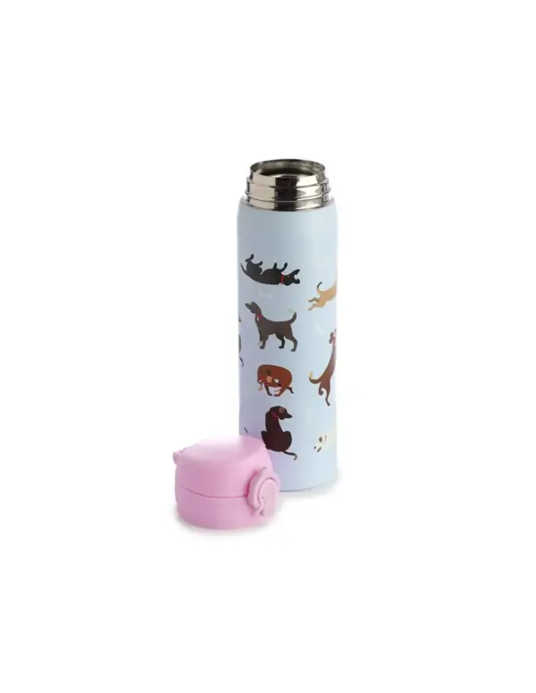 rvs thermosfles met hondenprint – houdt dranken warm of koud
