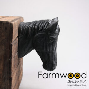 wanddecoratie paardenhoofd zwart – realistisch polyresin beeld